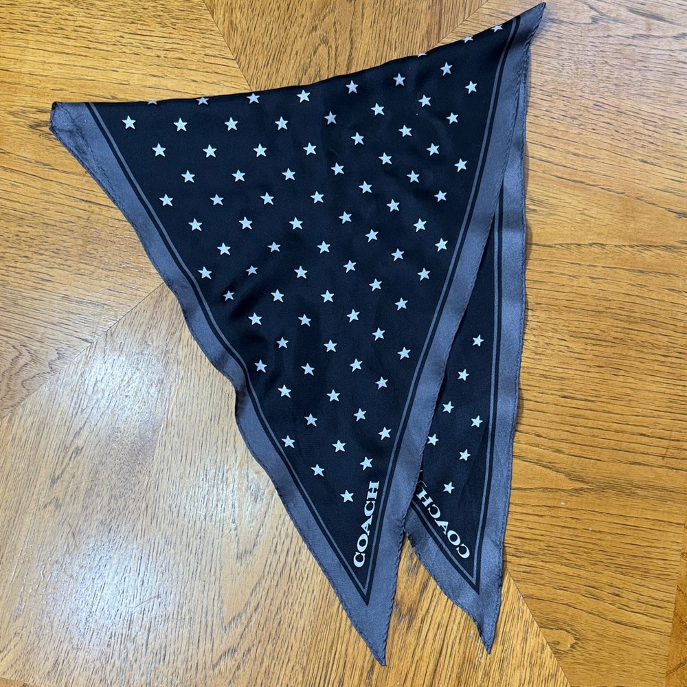 COACH STAR PRINT SILK DIAMOND SCARF